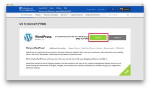one click bluehost wordpress instal1