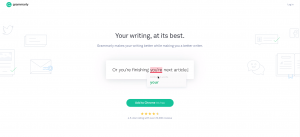 perfect landing page grammarly