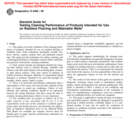 دانلود مقاله Standard Guide for Testing Cleaning Performance of Products Intended for Use on Resilient Flooring and Washable Walls