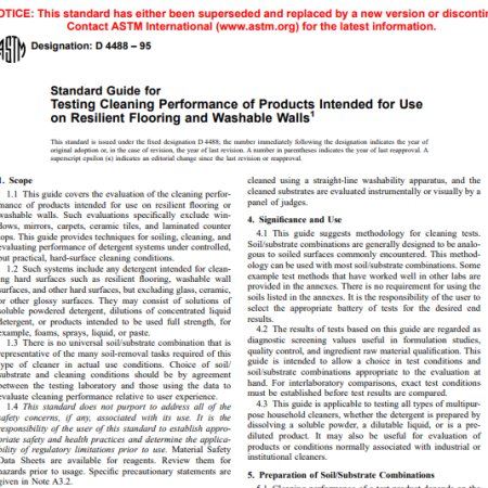 دانلود مقاله Standard Guide for Testing Cleaning Performance of Products Intended for Use on Resilient Flooring and Washable Walls