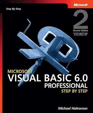 Microsoft Visual Basic 6.0 Professional Step by Step, Second Edition 2nd Edition